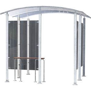 Mottez Rokersoverkapping, metaal, overkapping, metalen model voor wandbevestiging 4 m², h x b = 2205 x 2350 mm, metaallook