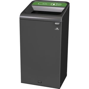 Rubbermaid Afvalbak voor kringloopmateriaal Configure™, inhoud 125 l, roestvast staal / groen