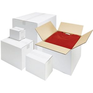 ratioform Golfkartonnen vouwdoos, wit, l x b x h = 430 x 310 x 150 mm, dubbelgolvig, A3, vanaf 50 stuks
