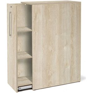 Hoge uittrekkast Seattle, h x b x d = 1250 x 400 x 800 mm, links, eikenhout