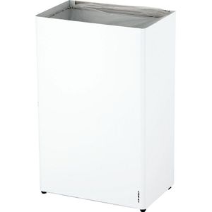 AIR-WOLF Afvalbak, inhoud 60 l, b x h x d = 389 x 612 x 250 mm, roestvast staal, met witte poedercoating