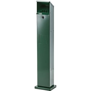VAR Combi-asbakzuil, inhoud 5 l, b x h x d = 180 x 1150 x 150 mm, mosgroen