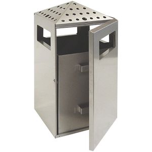Combi-asbak, inhoud 75 l, b x h x d = 396 x 919 x 425 mm, roestvast staal
