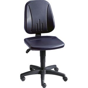 bimos Werkdraaistoel, met gasveer-hoogteverstelling, kunstleerbekleding, zwart, met wielen