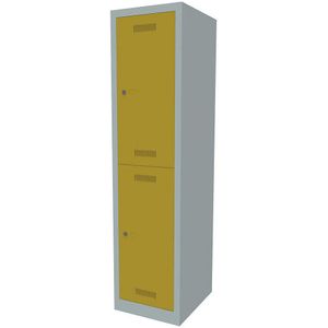 MonoBloc™ garderobekast, twee verdiepingen, breedte 422 mm, 1 compartiment, 2 vakken BISLEY