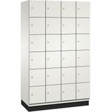 C+P Zesvoudige locker Cambio, 4 compartimenten, zuiver wit / wit, HPL-deur, b = 1200 mm, 24 vakken