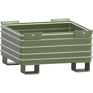 Heson Stapelbak voor zware lasten, b x l = 1000 x 1200 mm, met U-vormige poten, groen gelakt, vanaf 1 stuk