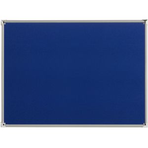 Prikbord met aluminium frame, textielbekleding, blauw EUROKRAFTpro