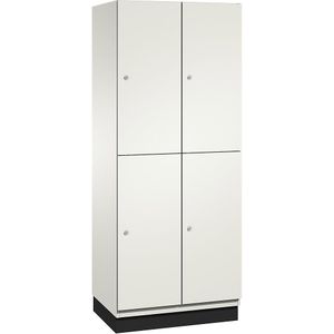 C+P Lockerkast met twee verdiepingen Cambio, 2 compartimenten, kastframe zuiverwit / deur wit, breedte 800 mm