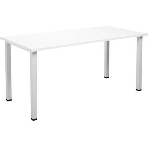 Multifunctionele tafel DUO-U, recht blad, diepte 800 mm, breedte 1600 mm, wit, wit