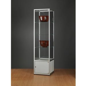 Vitrine, hoogte 1984 mm, zonder verlichting, b x d = 500 x 500 mm, vierkant