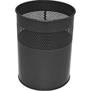 Prullenbak, rond, inhoud 30 l, h x Ø = 405 x 310 mm, zwart, vanaf 3 stuks