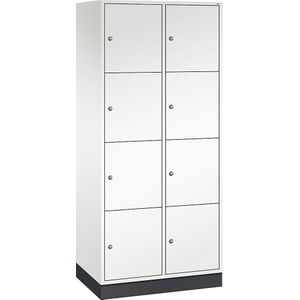 C+P Viervoudige locker Intro, 2 compartimenten, zuiver wit, b x d = 820 x 500 mm