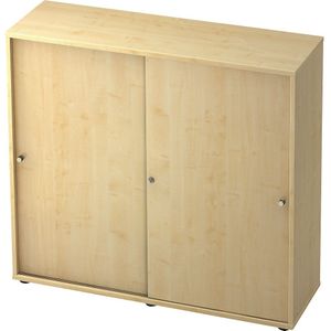 eurokraft pro Schuifdeurkast, 2 legborden, tussenwand, ahornhoutdecor / ahornhoutdecor
