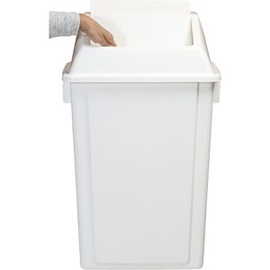 Emmer met tuimeldeksel, 80 l met muurbeugel, wit