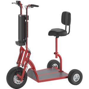 Elektrische transportroller PRO, 800 W, 3 wielen, met stoel, rood