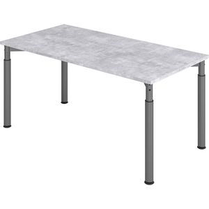 VERA-ZWO - Bureautafel met 4 poten, in hoogte verstelbaar, b x d = 1600 x 800 mm