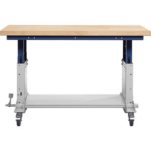 Heffing-werktafel SUPPORTER, massief beukenhouten plaat, draagvermogen 500 kg, b x d 1600 x 800 mm