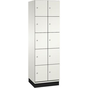 C+P Vijfvoudige locker Cambio, 2 compartimenten, zuiver wit, plaatstalen deur, b = 600 mm, 10 vakken