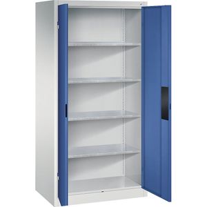 C+P Werkplaats-zwaarlastkast, breedte 930 mm, diepte 600 mm, deur gentiaanblauw