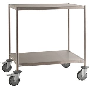 Kongamek Roestvast stalen etagewagen, gelast, l x b x h = 1075 x 575 x 900 mm, 2 etages, vanaf 2 stuks