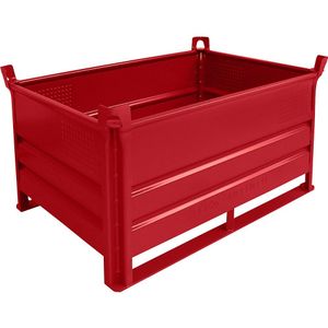 Heson Stapelbak met sleeplatten, l x b = 1200 x 800 mm, draagvermogen 1000 kg, rood, vanaf 1 stuk