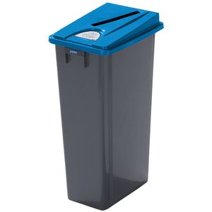 Probbax Robuuste verzamelbak voor recyclebaar materiaal met deksel, inhoud 80 l, plat deksel, inwerpsleuf