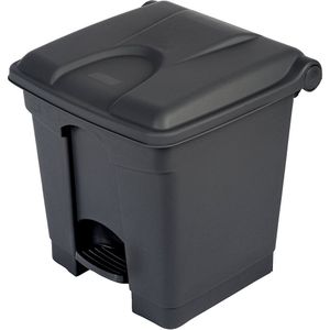 Pedaalafvalbak van recyclaat, antibacterieel, inhoud 30 l, h x b x d = 435 x 400 x 410 mm, zwart