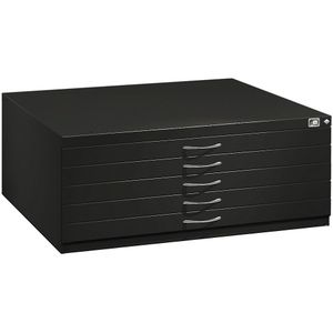 C+P Tekeningkast, A1, 5 laden, hoogte 420 mm, zwartgrijs