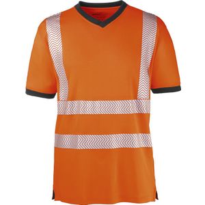 Veiligheidskleding t-shirt, briljantoranje / grijs, maat M