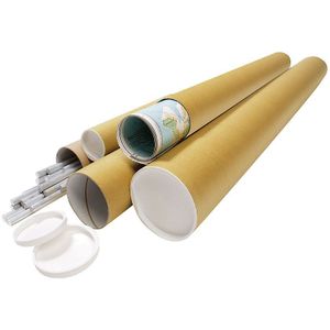 ratioform Verzendrol, met kunststof deksel en bodem, l x Ø = 1150 x 140 mm, bruin, vanaf 40 stuks