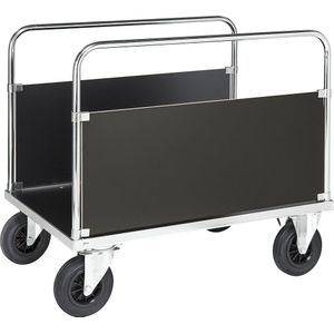 Kongamek Verzinkte platformwagen, 2 zijwanden, l x b = 1200 x 800 mm, 2 zwenk- en 2 bokwielen, vanaf 2 stuks