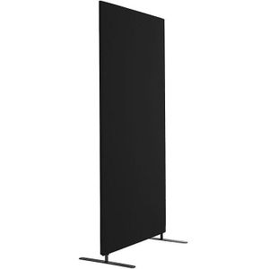 Akoestische scheidingswand Standard, rechte hoeken, hoogte 1500 mm, incl. voeten, breedte 800 mm, zwart
