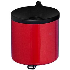 Veiligheidswandasbak, hoogte 145 mm, Ø 150 mm, plaatstaal, rood