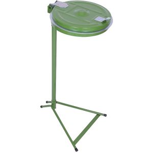 Afvalzakstandaard, met frame, voor inhoud 120 l, groen, stalen deksel