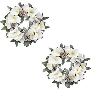 Kerstrozenkransen, 2 stuks, groen, Ø 32 cm