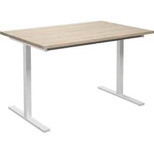 Multifunctionele tafel DUO-T, recht blad, h x d = 740 x 800 mm, breedte 1200 mm, eikenhout, wit
