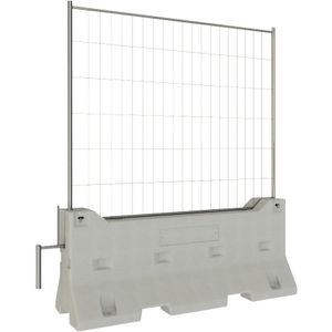 Schake Betonnen vangrail met mobiel hek, l x b x h = 2830 x 2420 x 930 mm, grijs