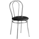 Bistrostoel, gestoffeerde zitting, vinyl/chroom, VE = 2 stuks