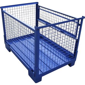 Heson Euro-stapelbox, opvouwbaar, l x b = 1240 x 835 mm, draagvermogen 1000 kg, gentiaanblauw