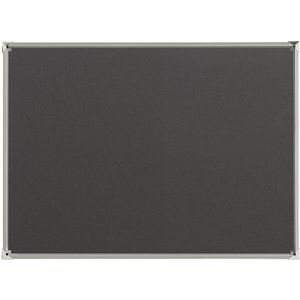 Prikbord met aluminium frame, textielbekleding, grijs EUROKRAFTpro