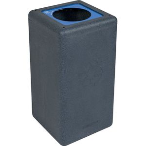 Afvalbak voor kringloopmateriaal BrickBin, inhoud 65 l, grijs, deksel blauw