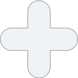 PVC-vloermarkeringen, kruisvorm, VE = 50 st., wit