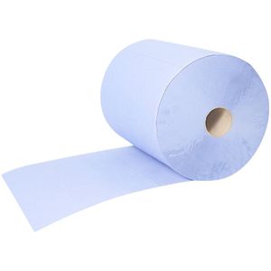 Papieren poetsdoekje Multicel, cellulose, 2-laags, blauw, VE = 2 rollen, 1000 vellen/rol