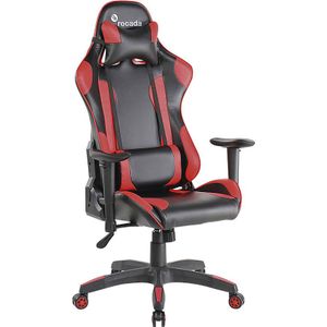 Bureaustoel Gaming, kantelmechanisme met instelbare tegendruk, zwart/rood