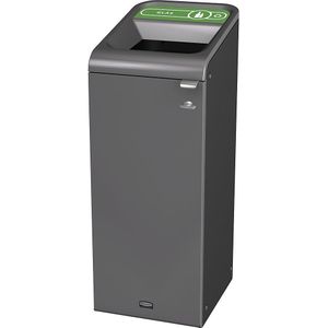 Rubbermaid Afvalbak voor kringloopmateriaal Configure™, inhoud 87 l, roestvast staal / groen