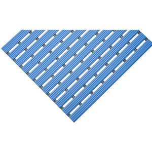 EHA Kunststof mat, per str. mtr., loopvlak van harde kunststof, antislip, breedte 600 mm, blauw