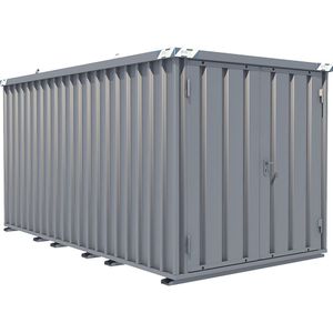 Snelbouwcontainer, verzinkt, uitwendige b x h x d = 2100 x 2100 x 4100 mm, 2 vleugeldeuren