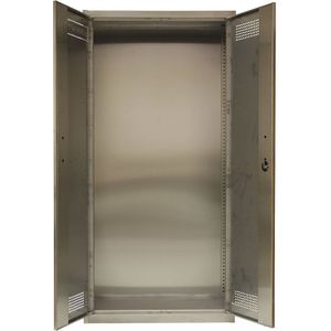 eurokraft pro Milieukast, lege behuizing, van roestvast staal met 2 deuren, h x b x d = 1950 x 950 x 420 mm