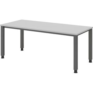 eurokraft pro Bureautafel, onderstel met 4 poten, breedte 1800 mm, grafiet / lichtgrijs